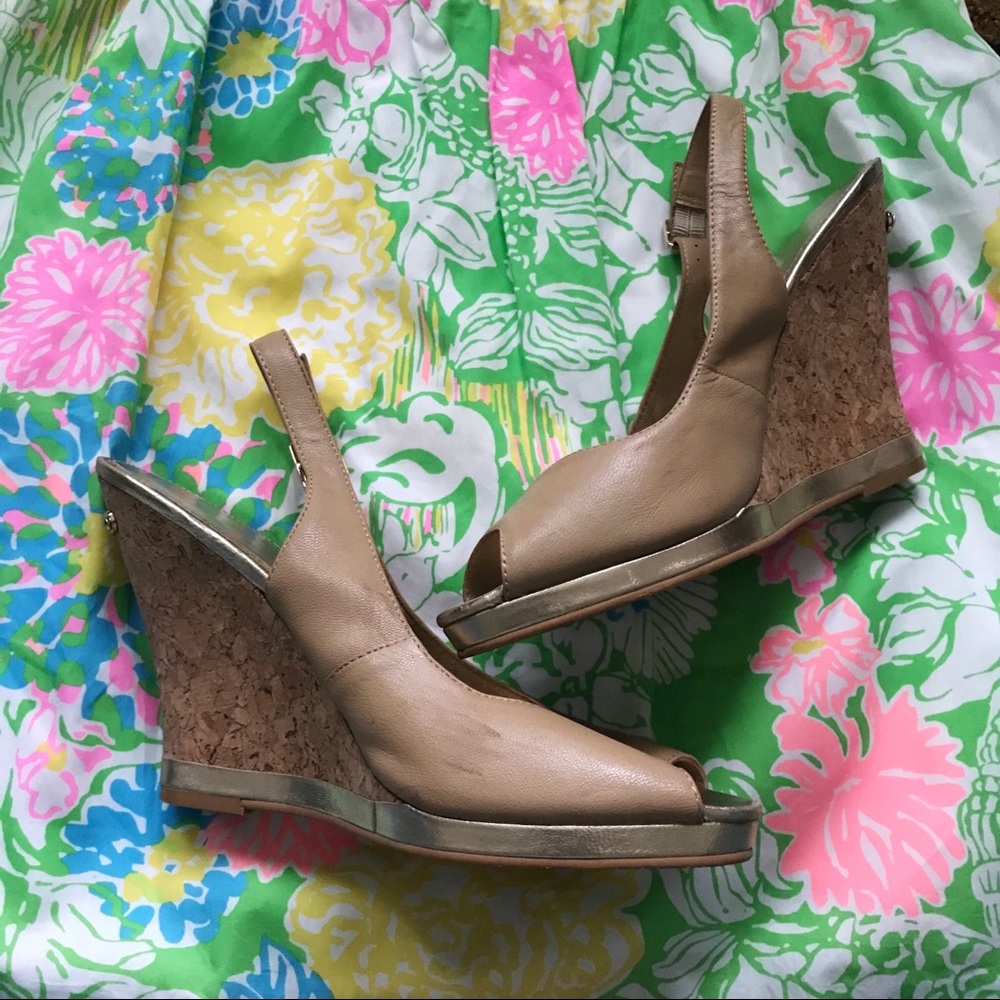 Lilly Pulitzer Tan Kristin Cork Wedges
